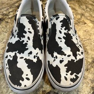 Vans Cow Print Slip ons